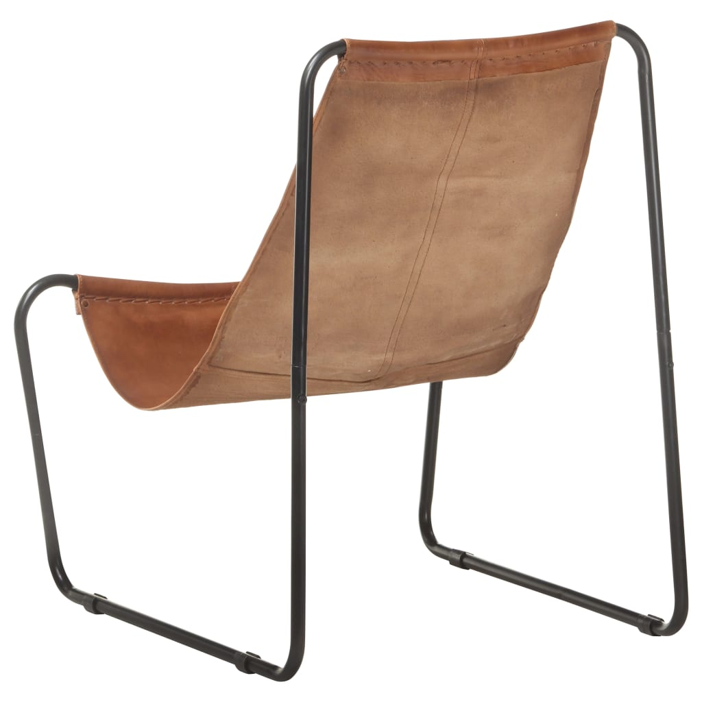 Vidal Relaxing Chair, Brown Leather