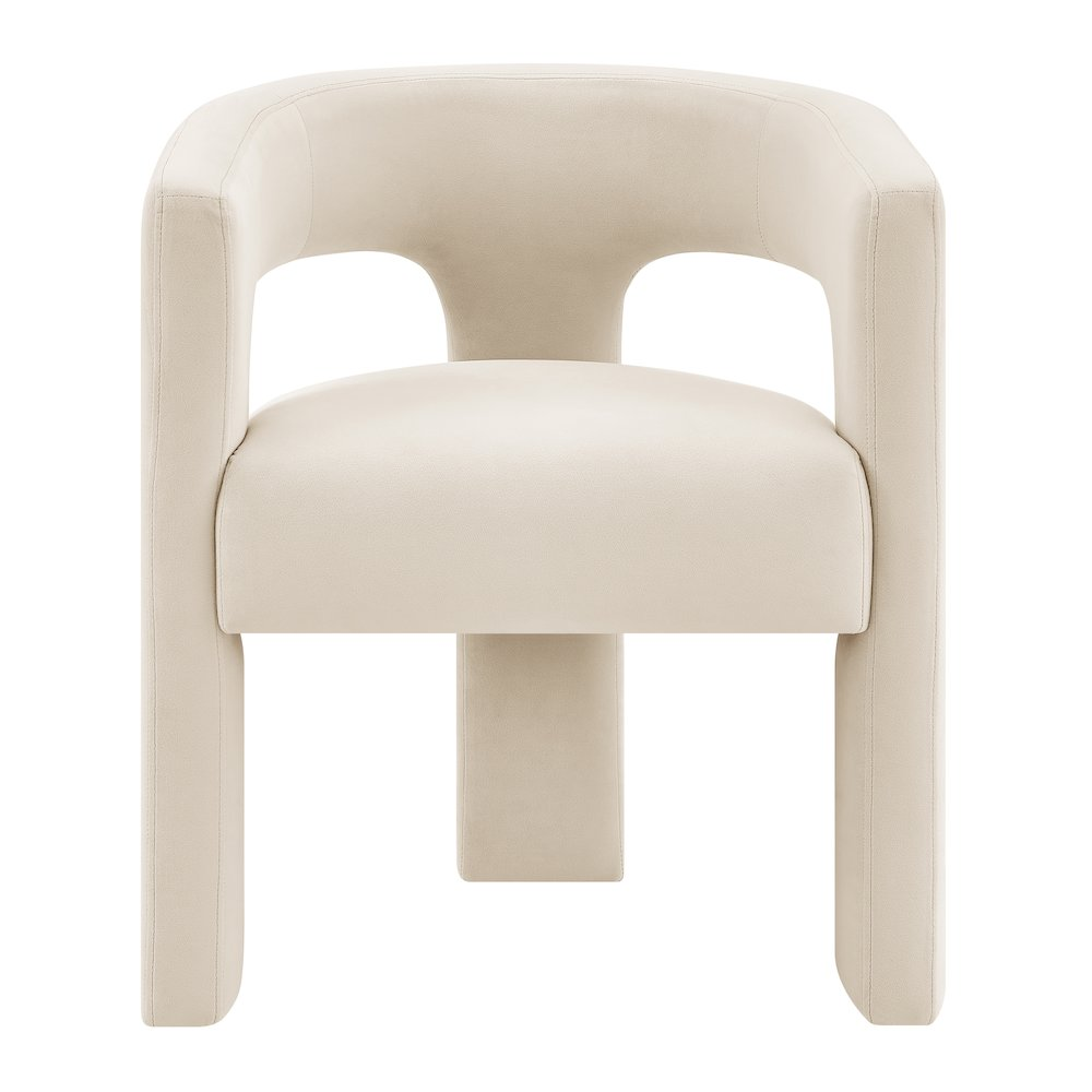 Sherlyn Velvet Dining Chair, Ivory