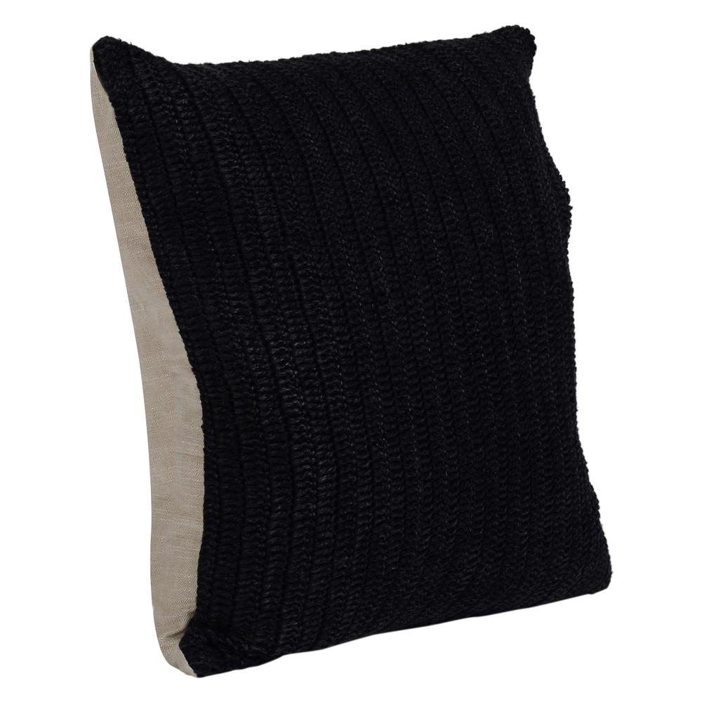 Marcie Knitted Throw Pillow, Black